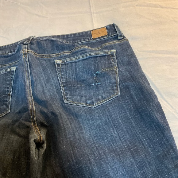 American Eagle Outfitters Dark Blue Skinny Kick Jeans - Picture 5 of 8